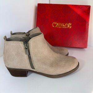 Carlos by Carlos Santana Women's Beige Suede Ankle Booties 8.5